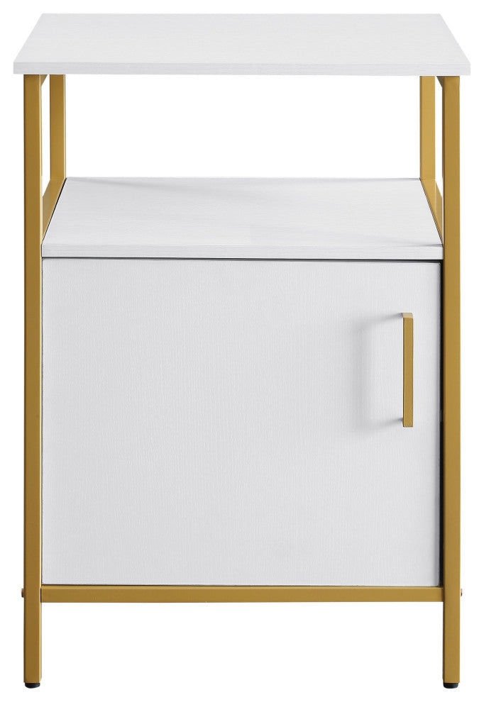 Modern Life Utility Table Printer Stand With Storage, White