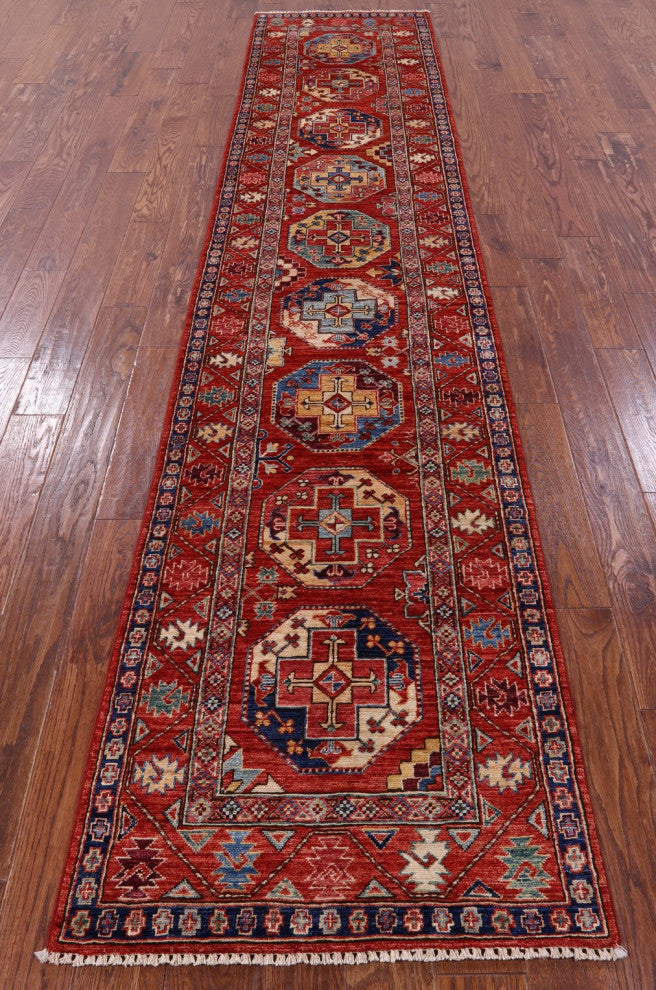Handmade Bokhara Wool Runner Rug 2' 7" X 12' 5" Q11105