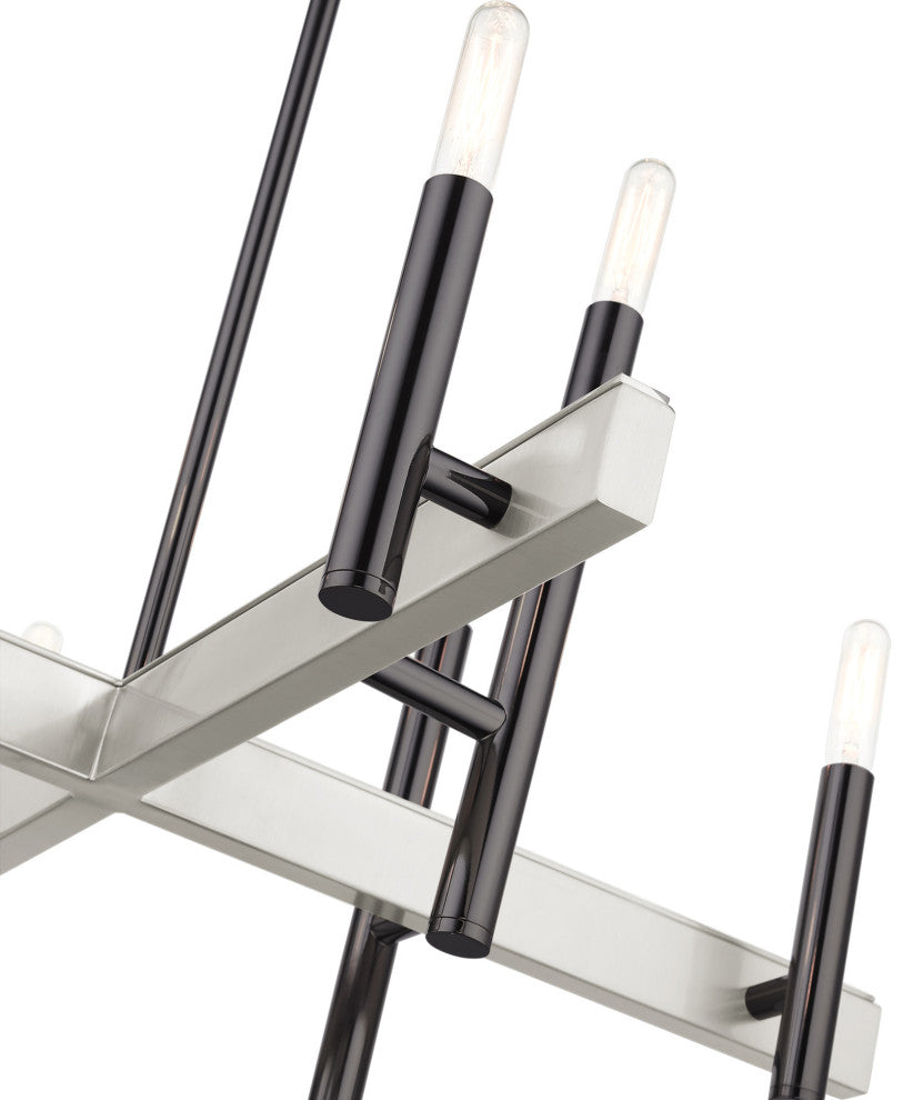 Black Chrome Mid Century Modern, Urban, Scandinavian, Minimal Chandelier