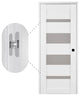 Mirella Bianco Noble with Concealed Hinges, Tempered Frosted Glass, Solid Core, 24" X 80", Left-Hand