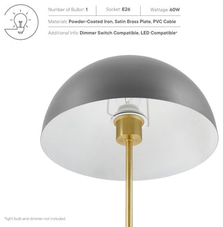 Ideal Metal Table Lamp, Gray Satin Brass