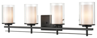 Huderson Collection 4-Light 31" Matte Black Bathroom Vanity Light