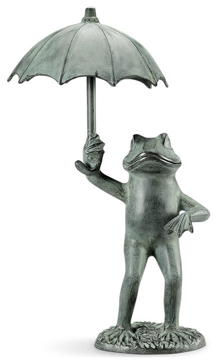 SPI Frog with Umbrella Garden Spit