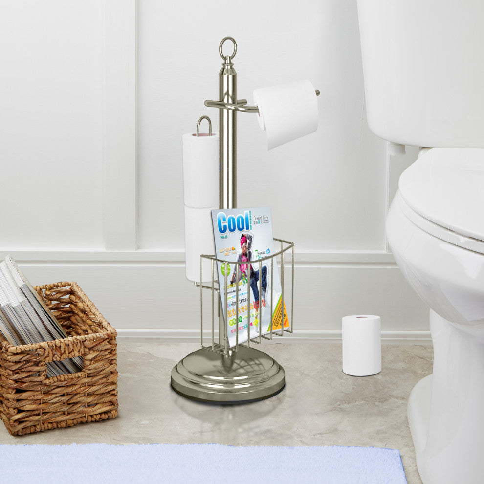 nu steel Chrome Toilet Tissue Holder With Storage