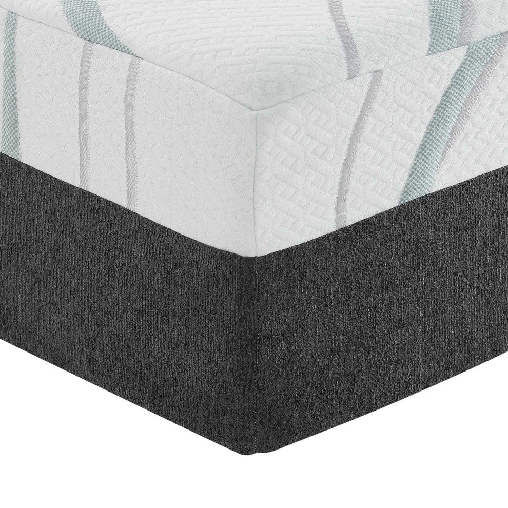 Elysse King CertiPUR-US Certified Foam 12" Gel Infused Hybrid Mattress, White