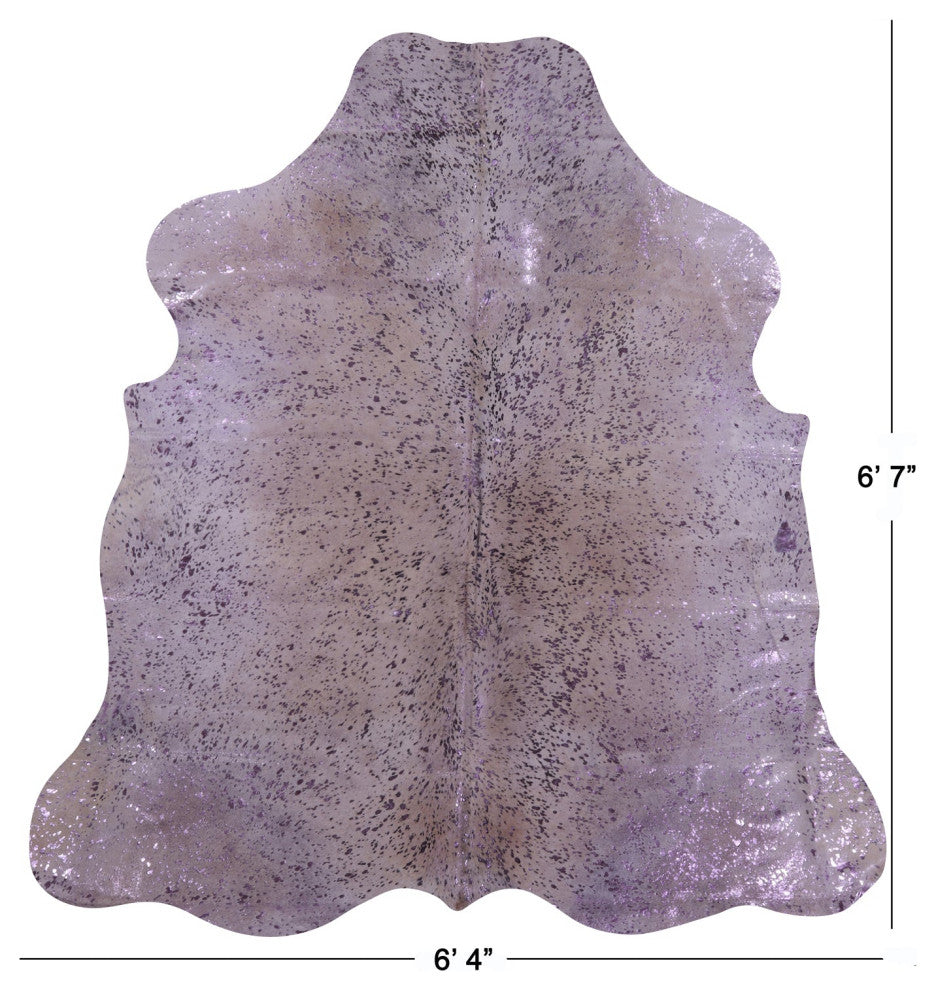 Purple Metallic Cowhide Rug 6' 7" X 6' 4" C2075