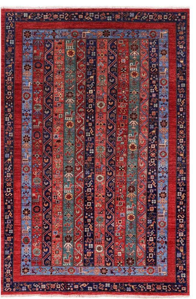 5' 2" X 7' 8" Hand-Knotted Shall Persian Gabbeh Wool Rug Q5002
