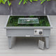 LeisureMod Walbrooke Gray Patio Conversation Set With Fire Pit, Navy Blue