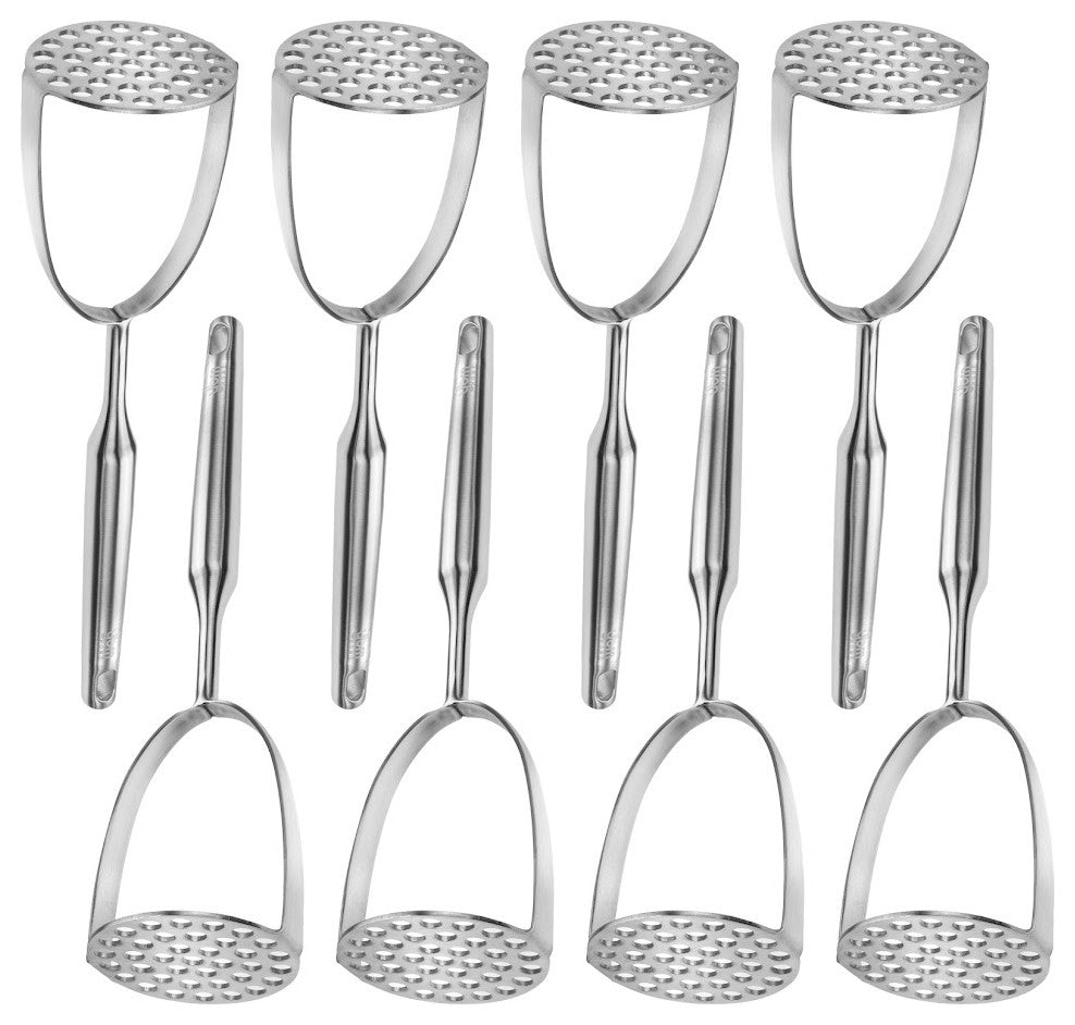 YBM Home Potato/Vegetable Masher Utensil Tool, Silver, 8 Pack