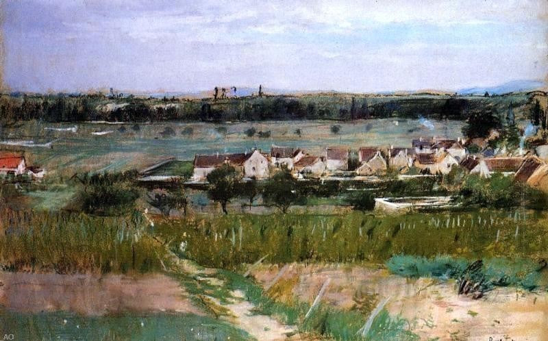 Berthe Morisot The Village of Maurecourt, Gallery Wrapped Canvas, 18"x27"