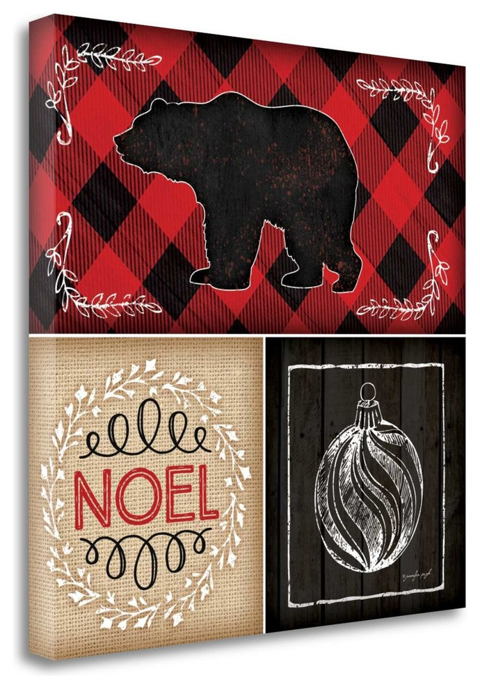 "Plaid Christmas II" By Jennifer Pugh, Giclee Print on Gallery Wrap Canvas