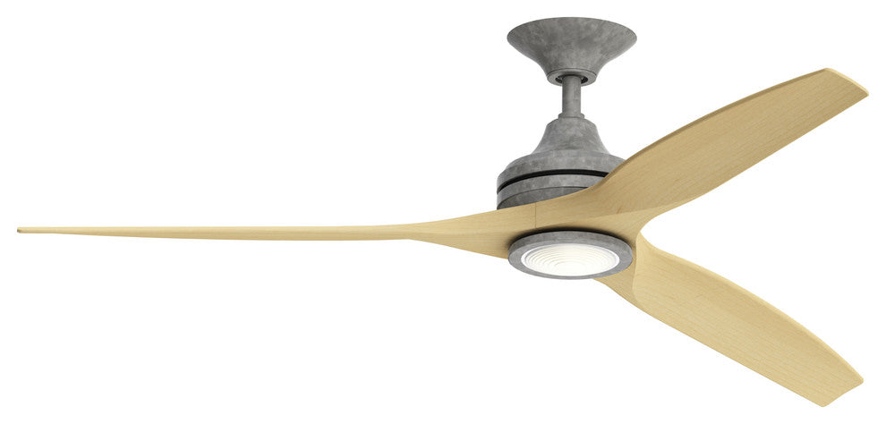 Fanimation Spitfire Ceiling 60" Fan With LED Light, Natural Blades