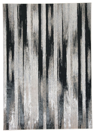 Orin R3338 Modern/Industrial Rug, Black/Silver, 13'x20'