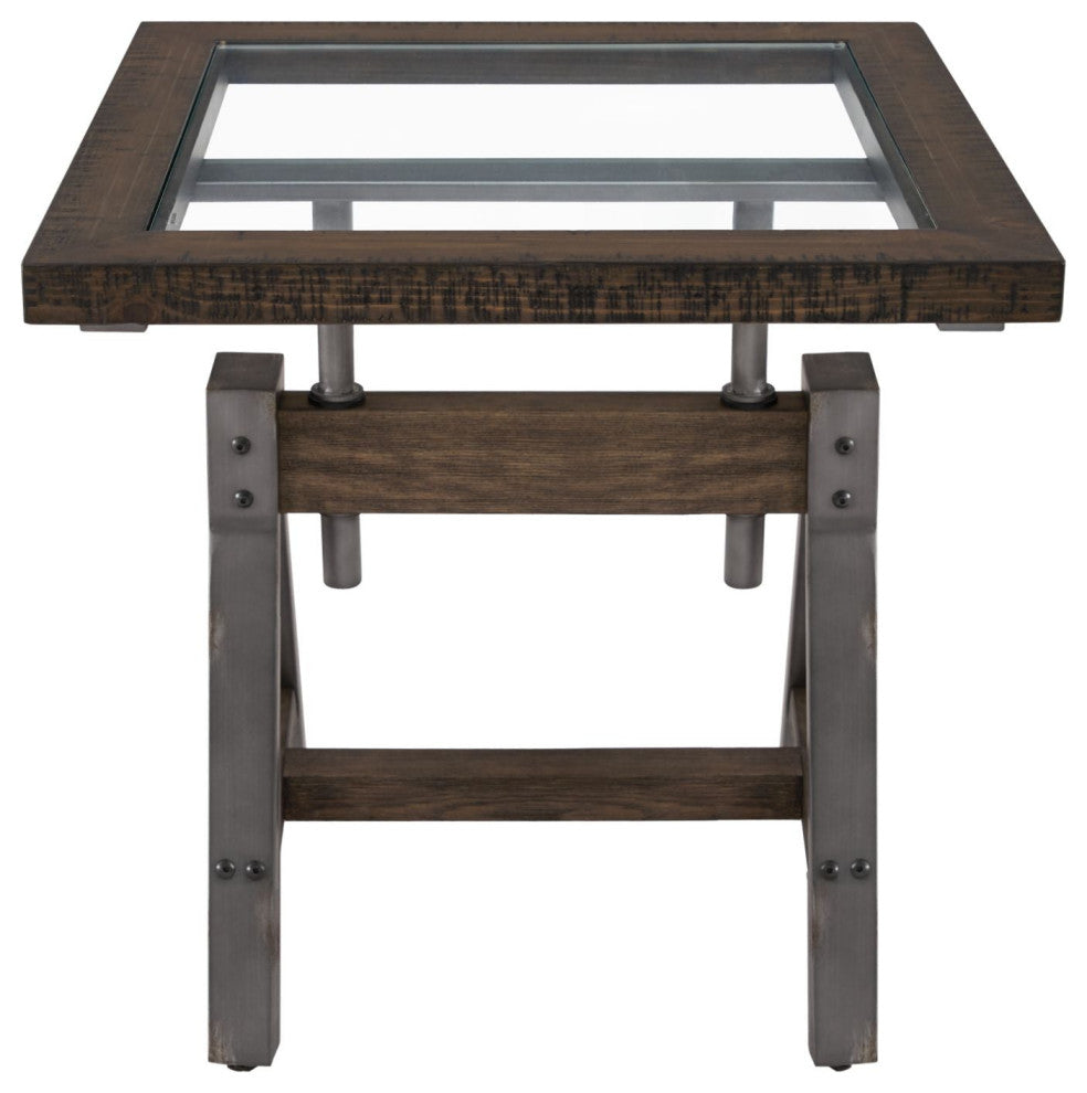 Modus Medici End Table in Charcoal Brown