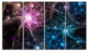 Blue Pink Colorful Fireworks, Abstract Art on Canvas, 48"x28", 4 Panels