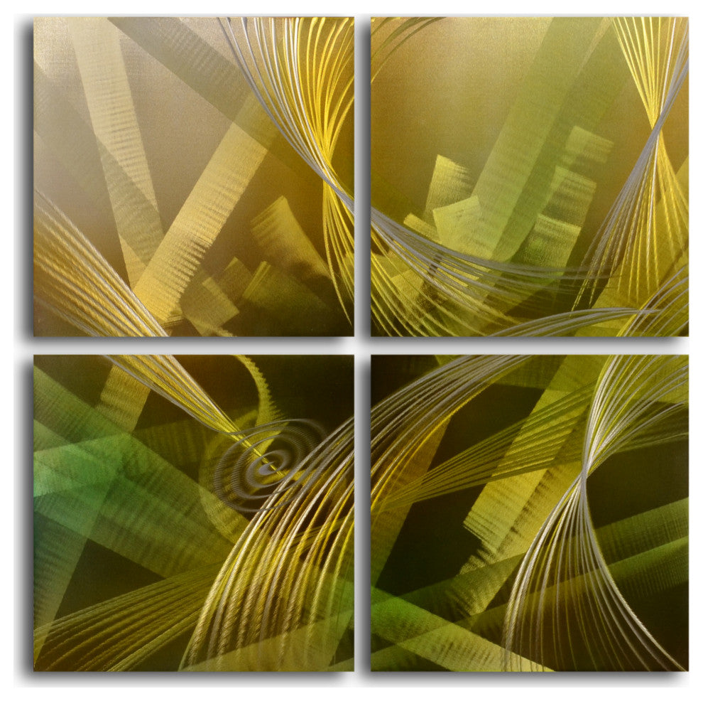 "Tropicals" 4-Piece Contemporary Handmade Metal Wall Art Set