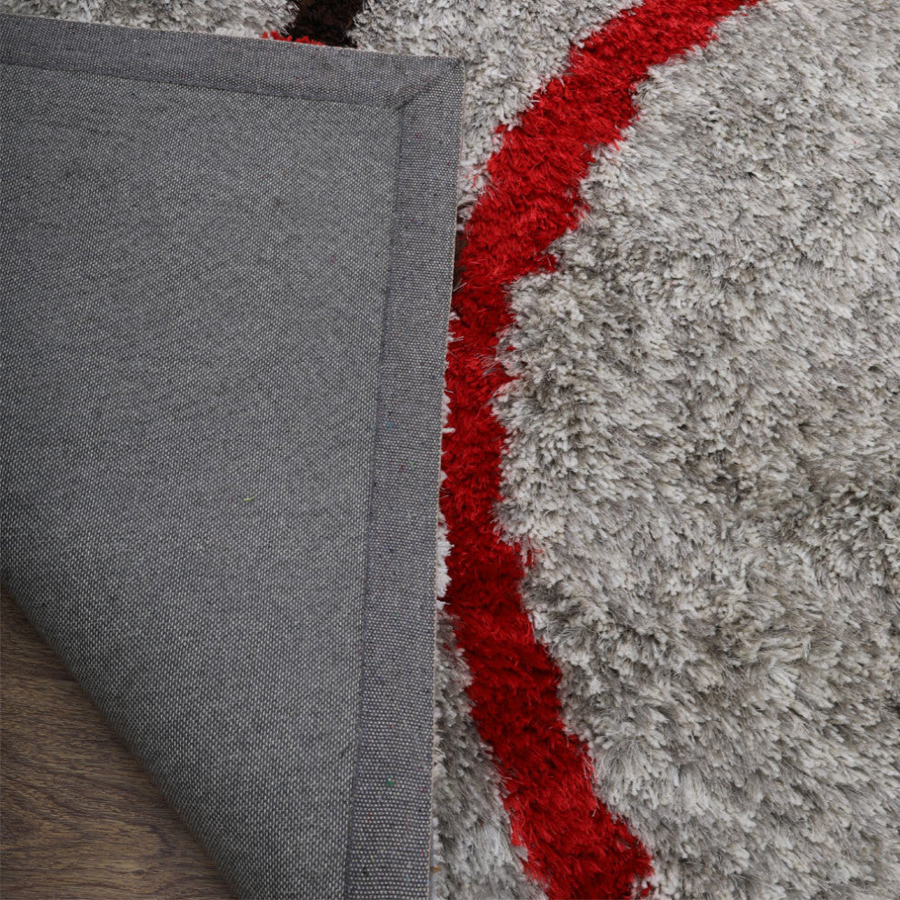 HAND TUFTED SHAG POLYESTER ECO-FRIENDLY AREA RUGS,Multicolor,Contemporary