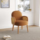 GDF Studio Mid-Century Modern Velvet Rattan Accent Chair, Brown
