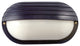 Decorative Outdoor Eurostyle Oblong Hooded Fixture Black Frosted Lens