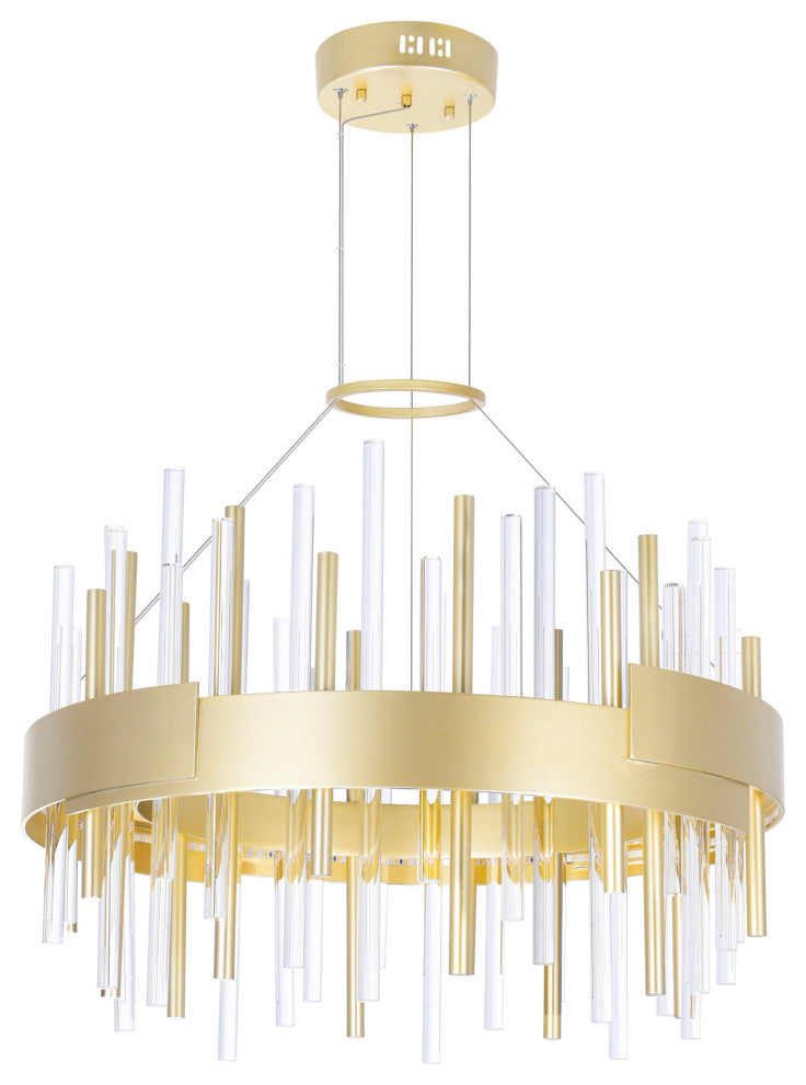 Millipede 20 in LED Satin Gold Chandelier