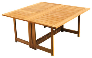 9-Piece Outdoor Teak Set: 60" Square Butterfly Table, 8 Celo Stacking Arm Chairs