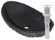 Novatto Absolute Natural Granite Slipper Vessel Sink and Drain, Chrome