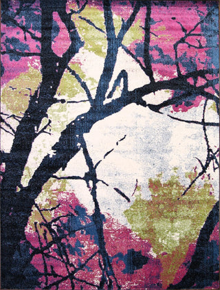 Agra Abstract Oriental Artistic Print Area Rug, Multi, 6x9'