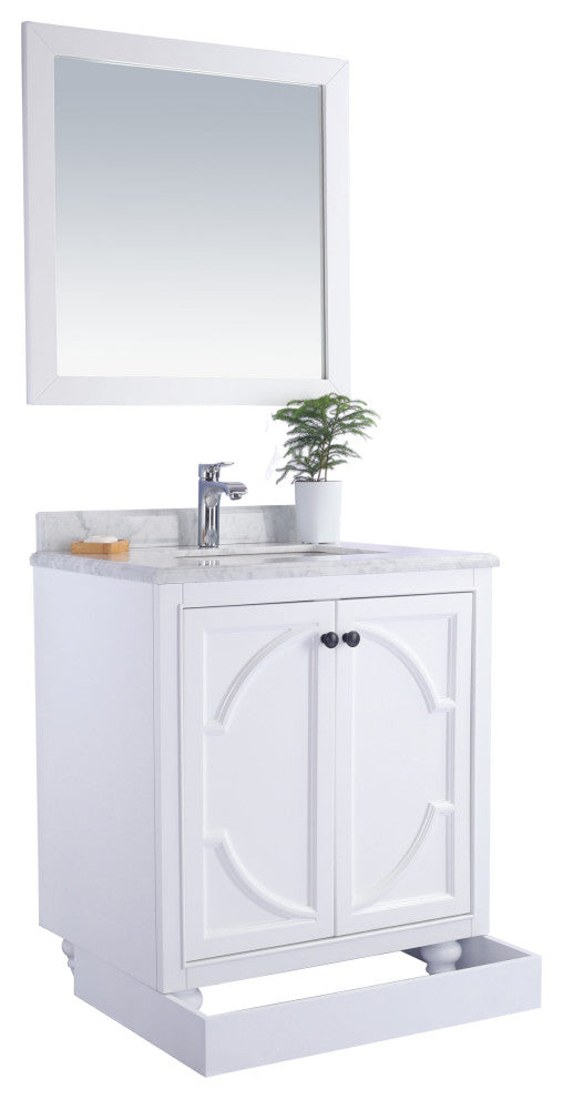 Laviva 313613-30W-MW 30" White Vanity with Matte White VIVA Stone Solid Surface