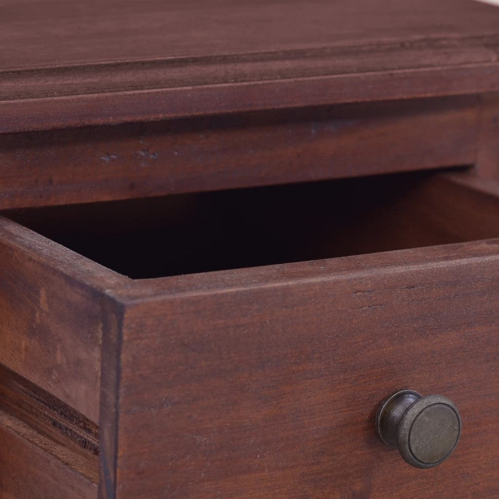 vidaXL Bedside Cabinet Classical Brown Solid Mahogany Wood