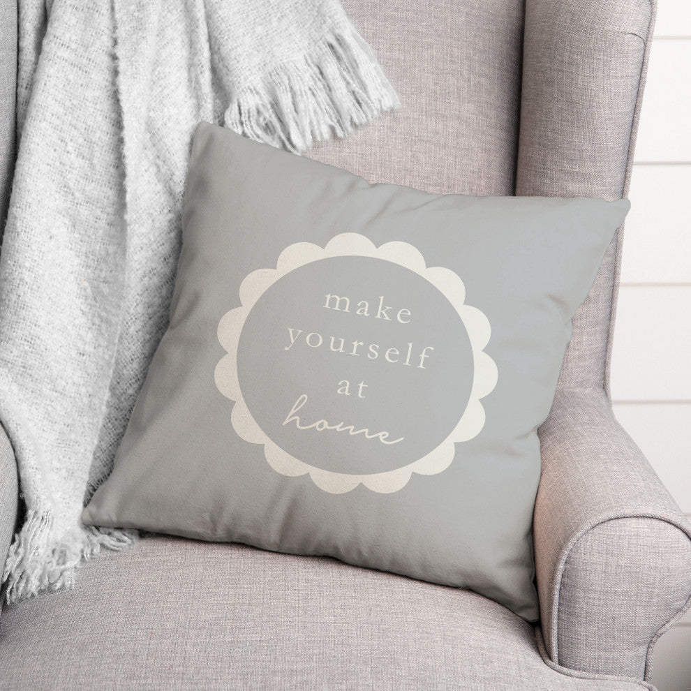 Make Yourself At Home Scalloped 4 18x18 Spun Poly Pillow
