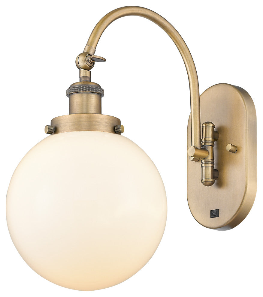 Innovations 918-1W-BB-G201-8-LED 1-Light Sconce, Brushed Brass