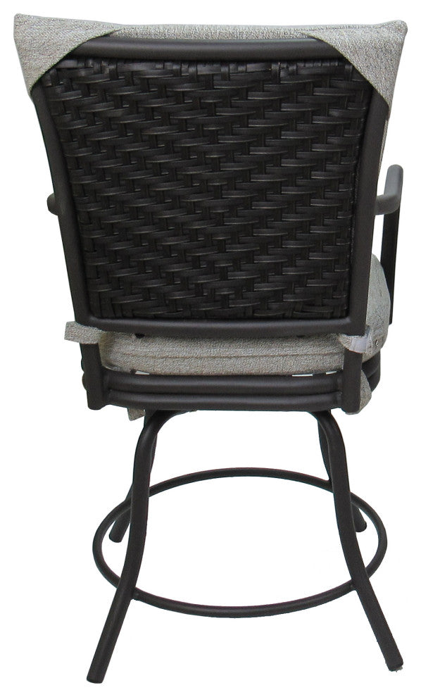 Outdoor/Indoor Patio Dinette Swivel Ofir Chair, White Linen Gray