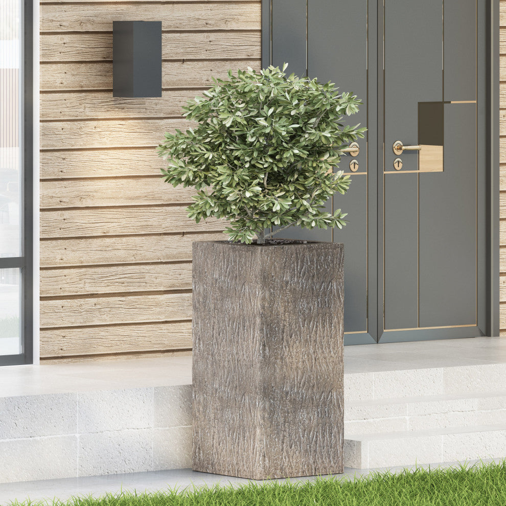 Berkamn Outdoor Cast Stone Planter, WxDxH, 11.5wx11.5dx23.75h