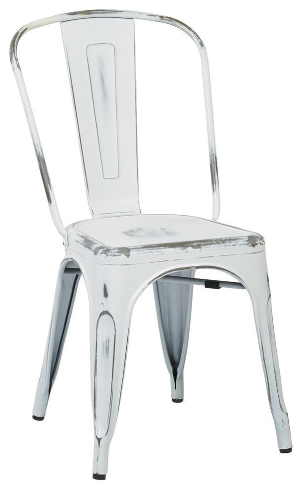 Bristow Armless Chair, Antique White, Set of 4