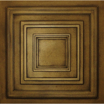 19.6"x19.6" Styrofoam Glue Up Ceiling Tiles R33, Antique Gold