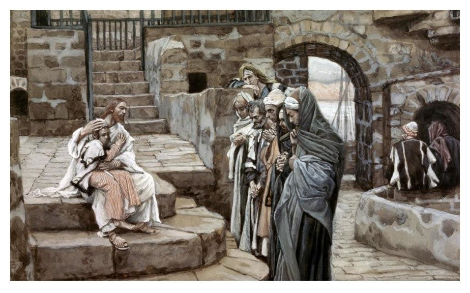 "Jesus and The Little Child" Digital Paper Print by James Tissot, 24"x15"