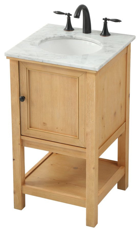 Matilda 19" Transitional Natural Wood-Light Bathroom Vanity