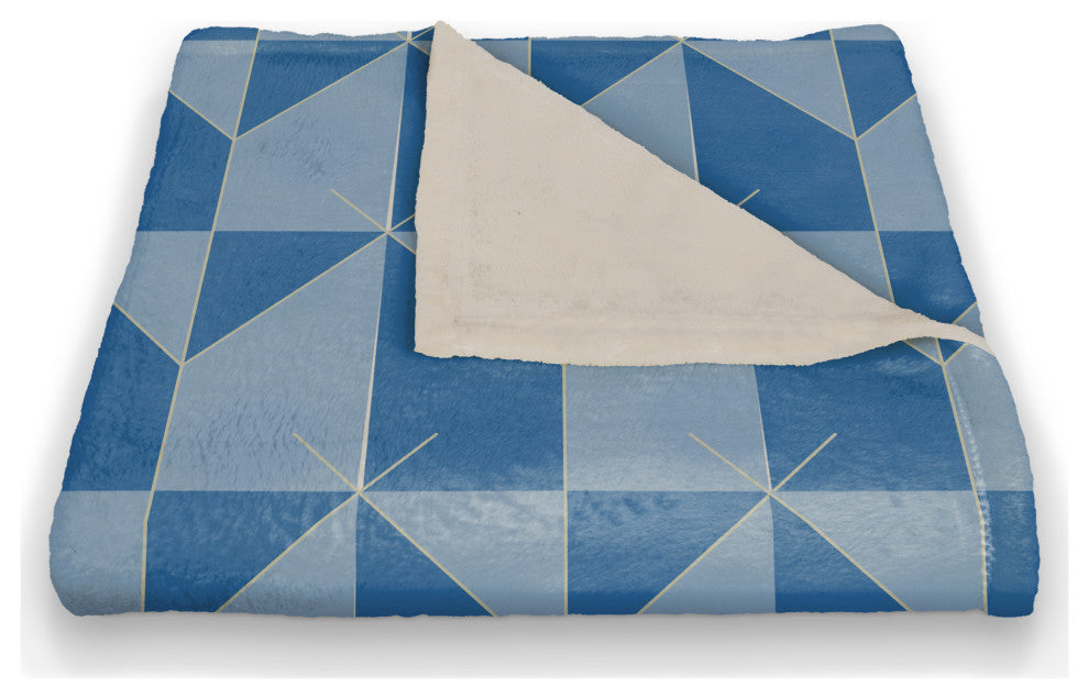 House Pattern Blue 3 50x60 Coral Fleece Blanket