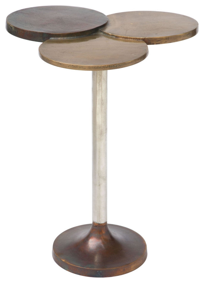 Sofa Side Table, Aluminum, Metal, Bronze, Antique Brass, Lounge Hospitality