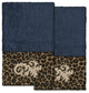 Linum Home Turkish Cotton April 2-Piece Hand Towel Set, Midnight Blue