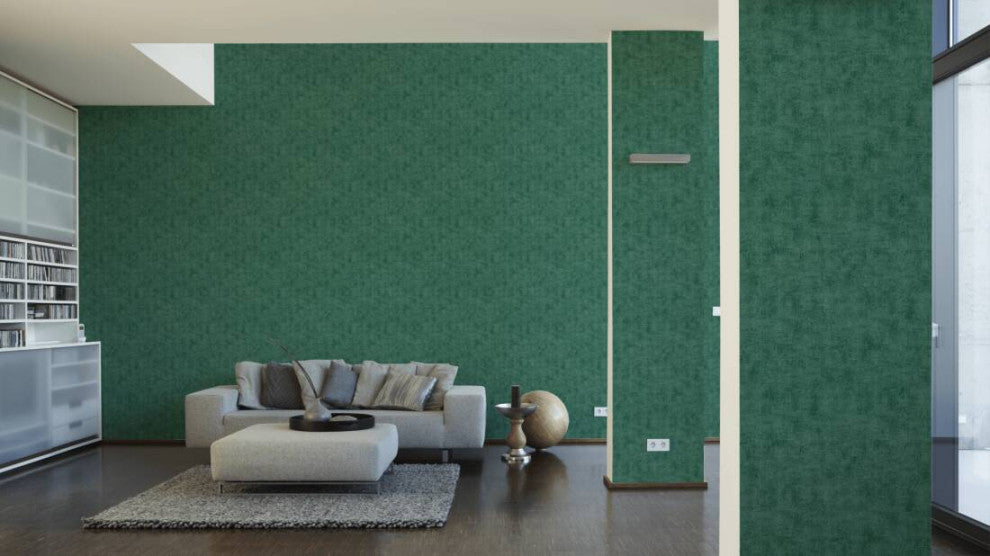 Plain Textured Wallpaper, Random Grainy Spots, 374173, Green, 1 Roll