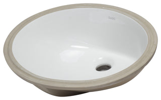 EAGO BC224 White Ceramic 18"x15" Undermount Oval Bathroom Sink