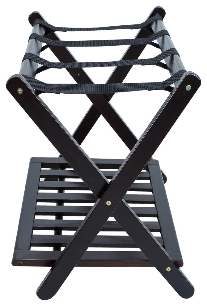 Luggage Rack With Shelf, Espresso