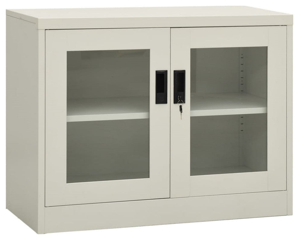 Vidaxl Office Cabinet Light Gray 35.4"x15.7"x27.6" Steel