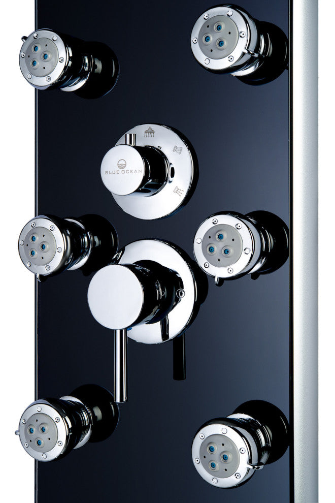 Blue Ocean 52"? Aluminum SPA392B Shower Panel with Rainfall Shower Head