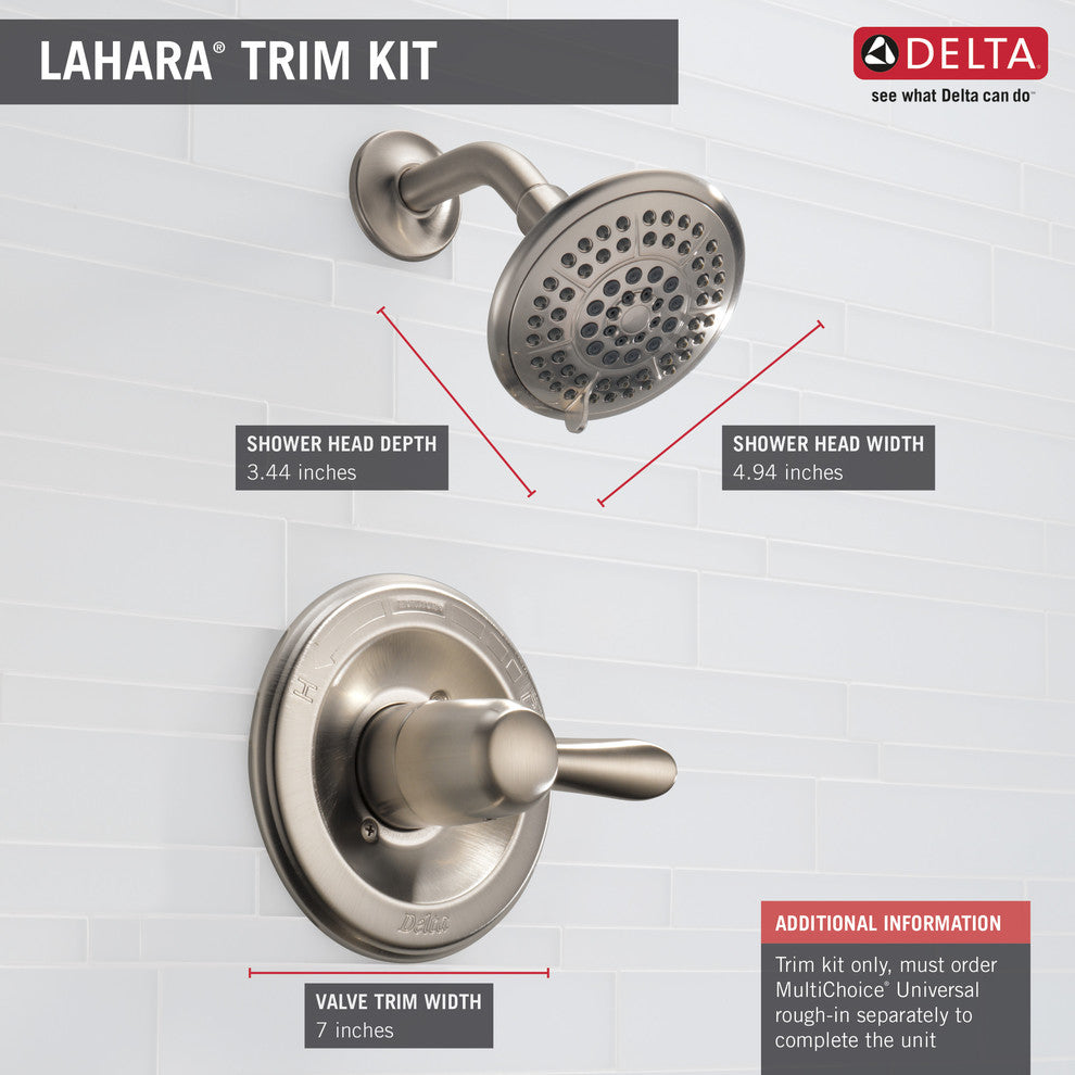 Delta Lahara Monitor 14 Series Shower Trim, Stainless, T14238-SS