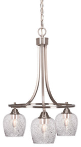Paramount Downlight 3-Light Chandelier, Brushed Nickel, 6" Smoke Bubble Glass