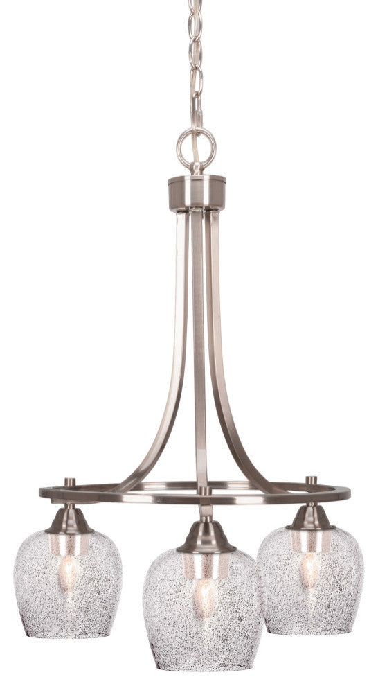 Paramount Downlight 3-Light Chandelier, Brushed Nickel, 6" Smoke Bubble Glass