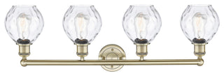 Waverly 4-Light 33" Bath Vanity Light, Antique Brass Finish, Clear Shade