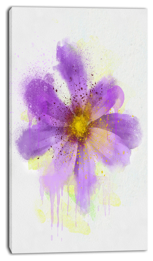 Purple Flower with Large Petals, Flowers Canvas Wall Artwork, 16"x32"